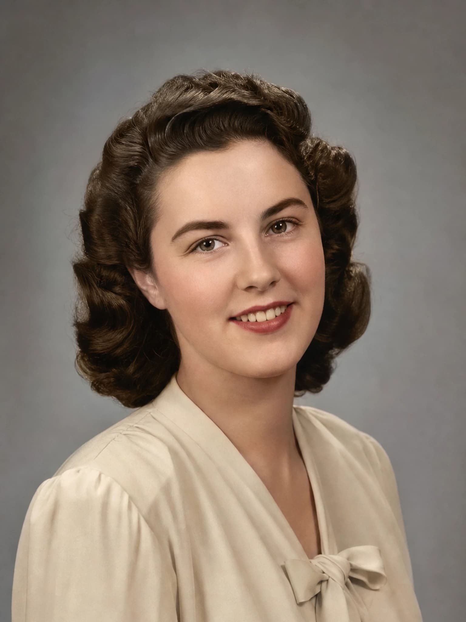 Restored portrait with natural skin texture
