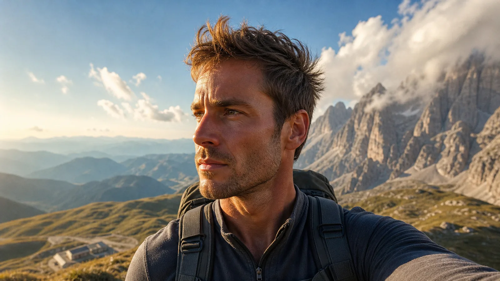 Clear mountain ridge portrait after Pixelyft grain cleanup